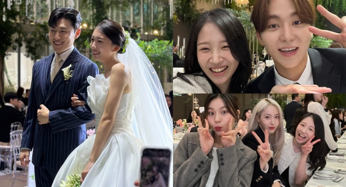 Former Uni.T member Lee Suji and actor Go Hyung Woo tie the knot; The Ark, VIVIZ, and Seventeen's Seungkwan in attendance | allkpop