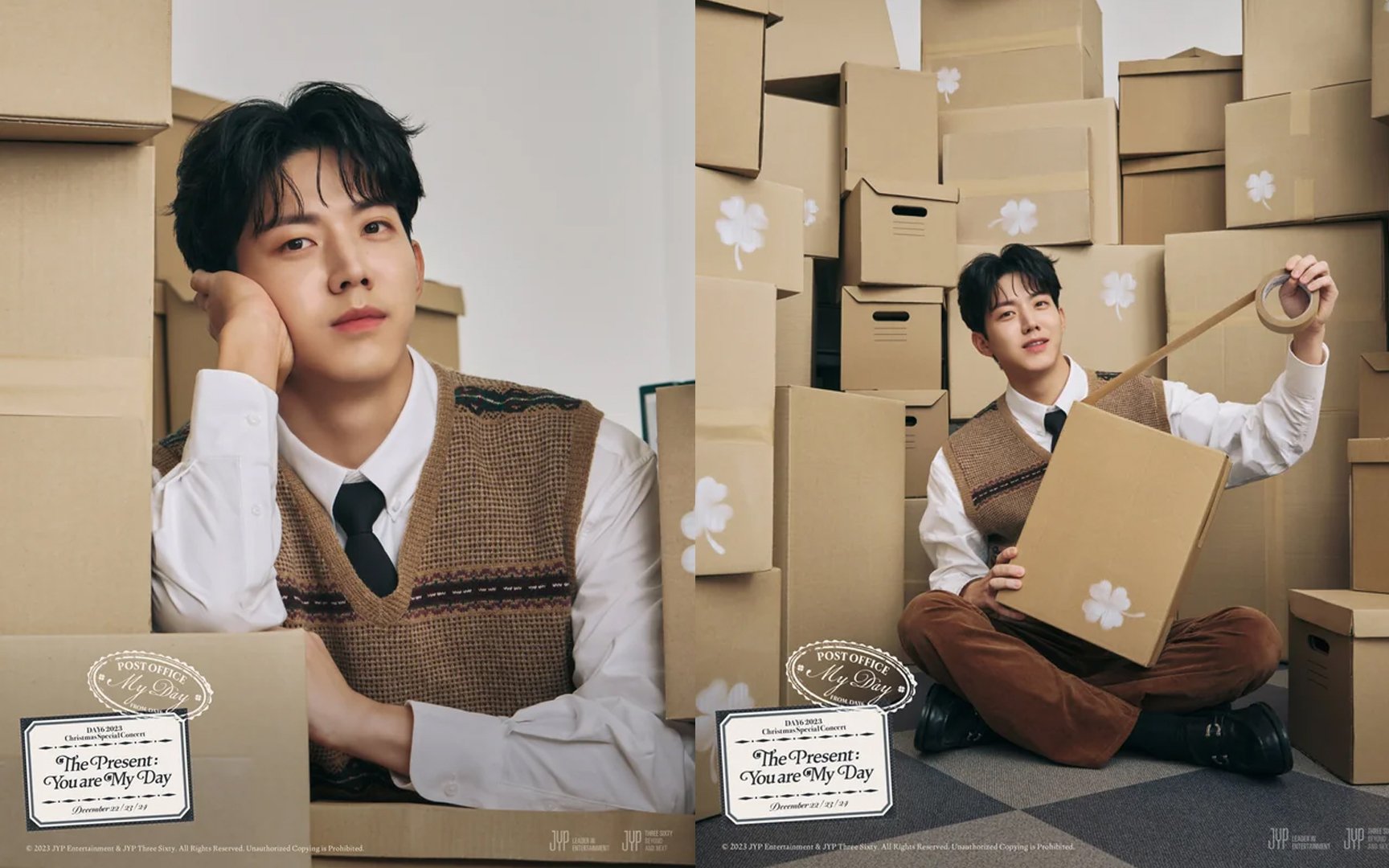 Dowoon packs presents for fans in the teaser photos for DAY6's Christmas Special Concert | allkpop